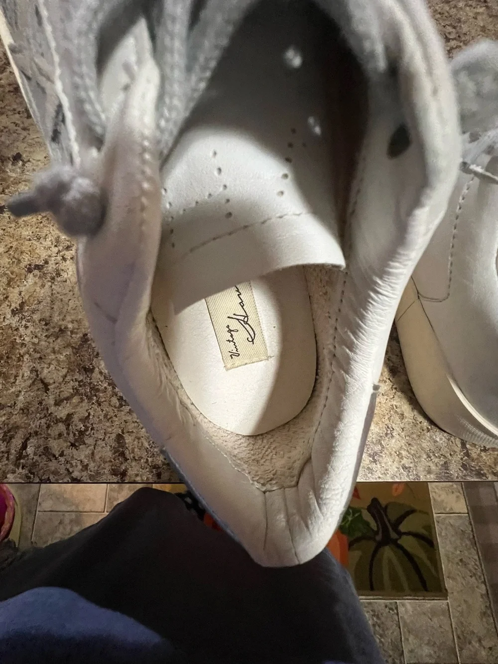 Vintage Havana Lace-Up Sneakers in Light Gray and White
